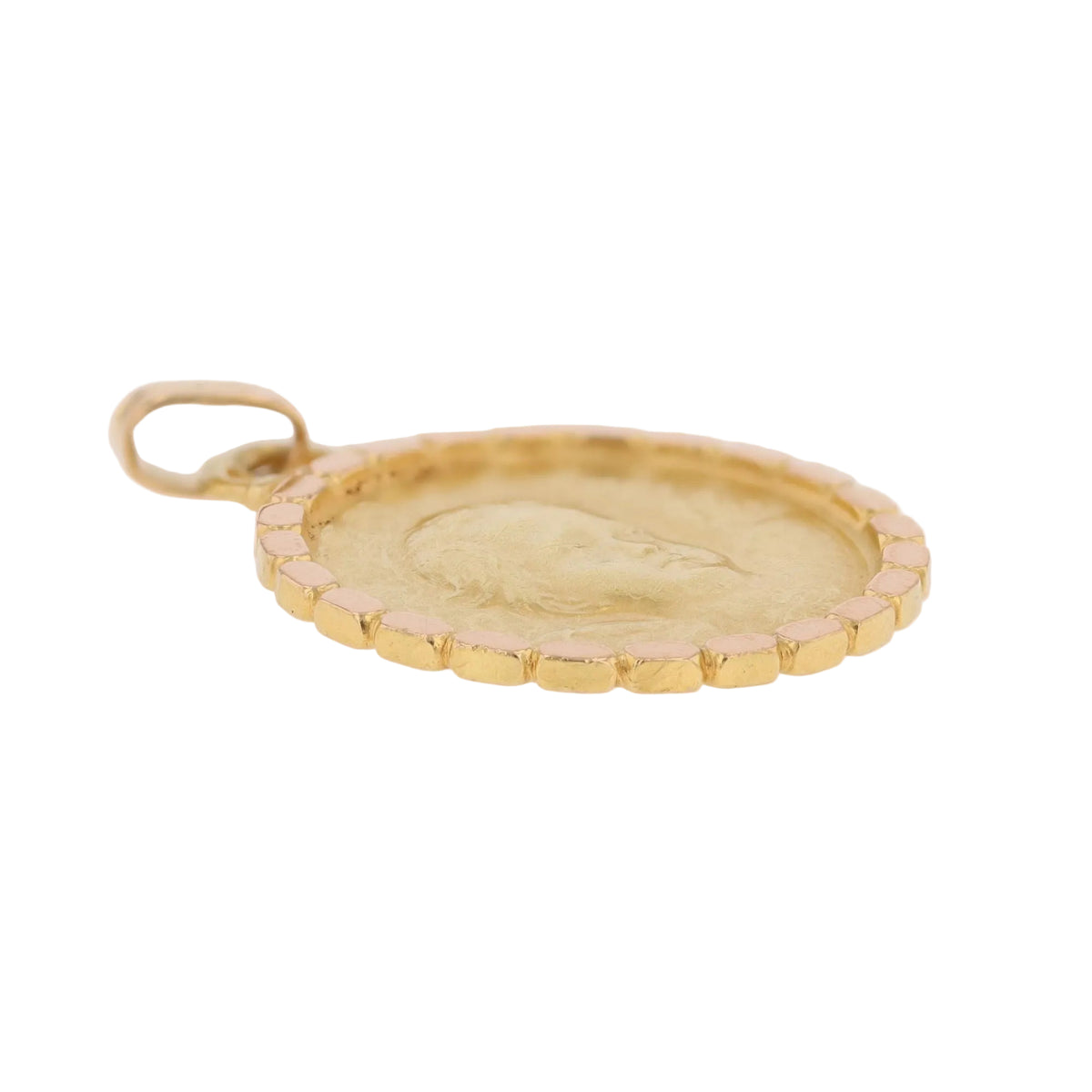 Medal in yellow gold and rose gold