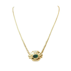 Pendentif en or jaune, émeraude et diamants