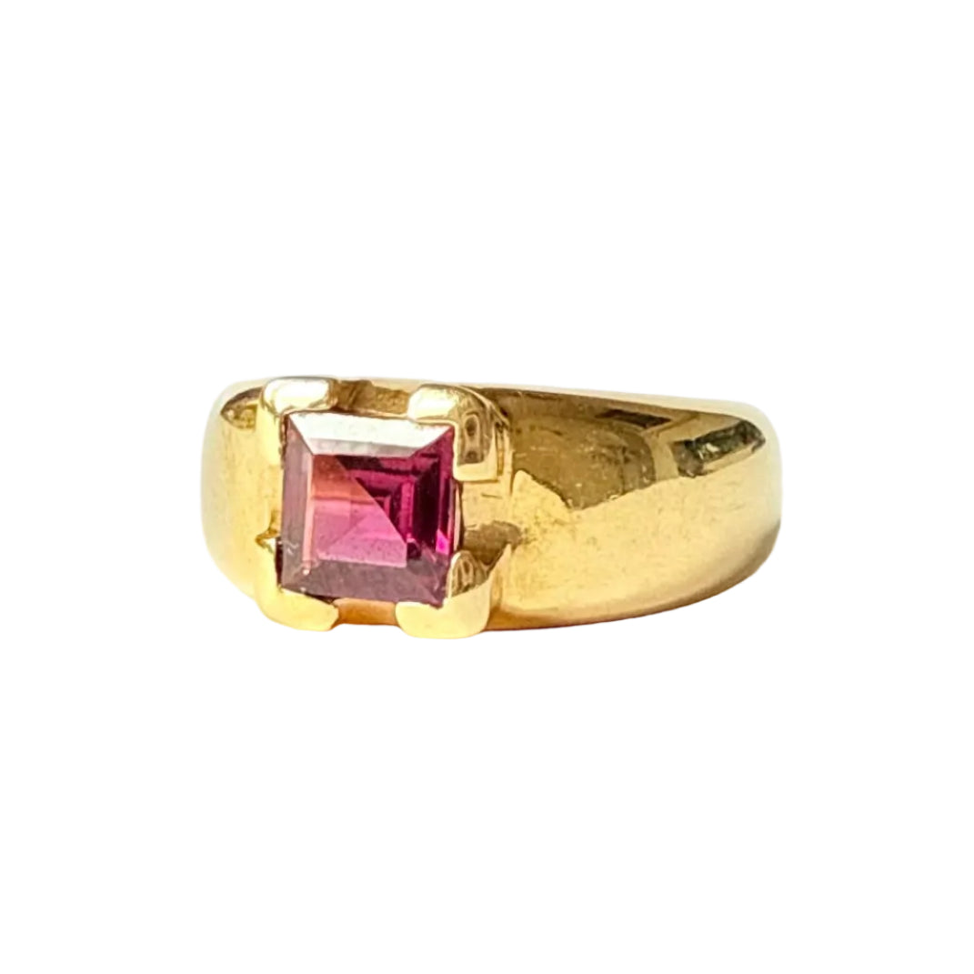 Yellow Gold and Tourmaline Band Ring