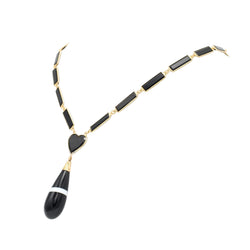 Collier Pendentif en or jaune, onyx et agates