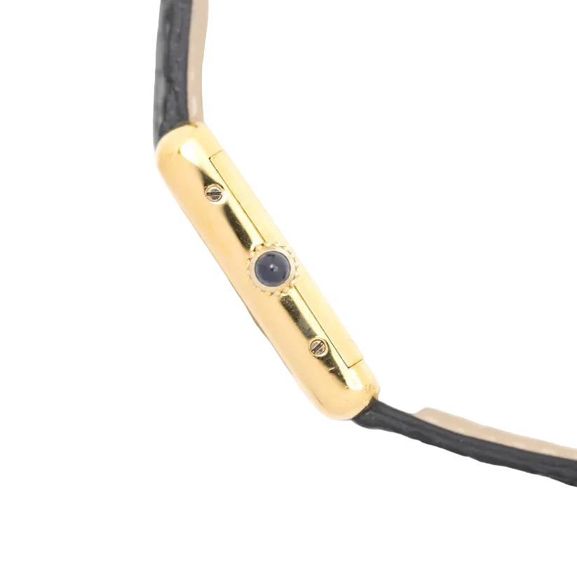 CARTIER "Tank Must" PM Watch in Vermeil and Leather