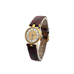CARTIER "Must Vendôme" Watch in Vermeil and Leather