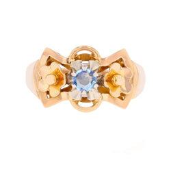 Tank Ring in Rose Gold and Sapphire