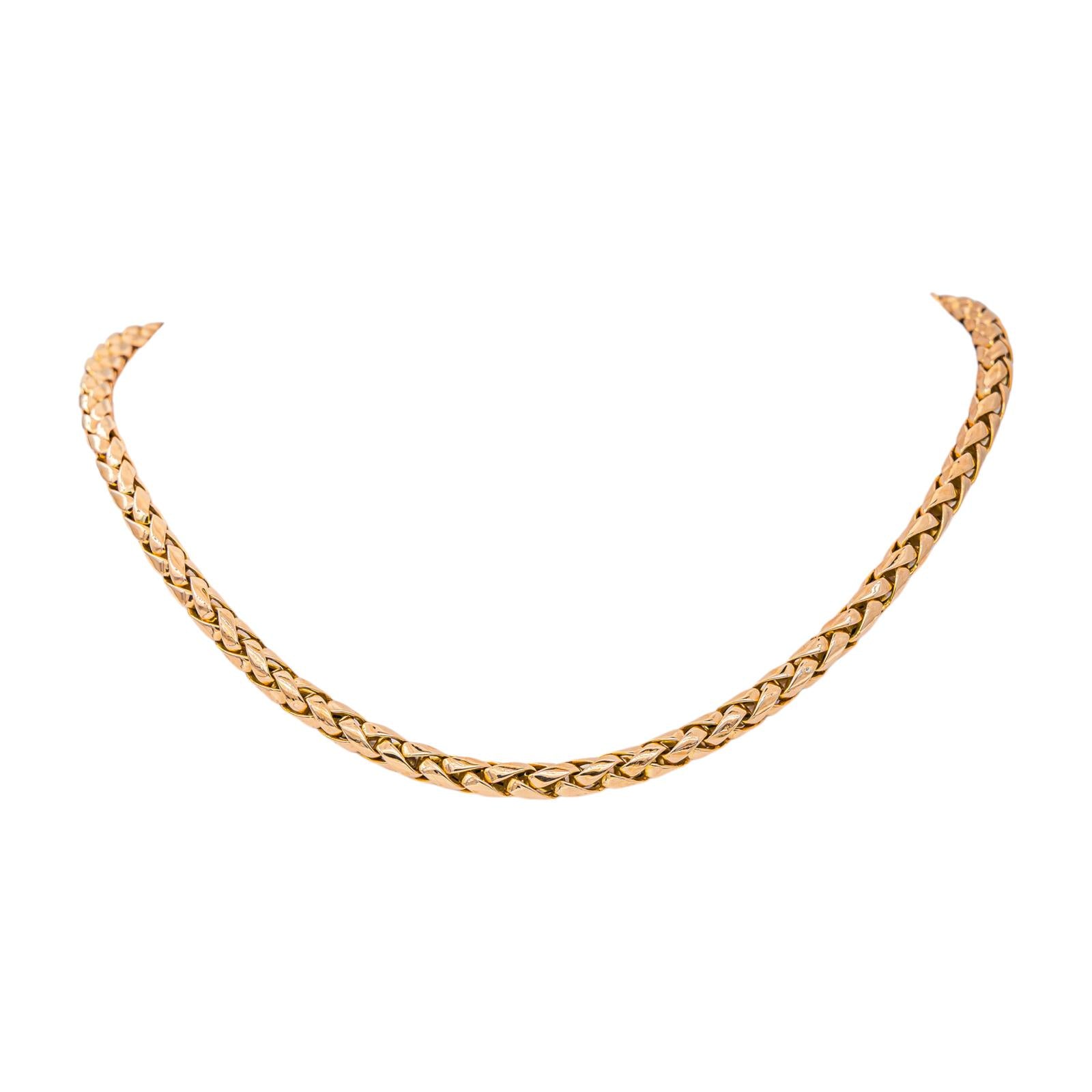 Collier Maille tressée Or rose