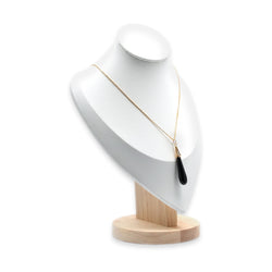 Yellow Gold Necklace with Onyx and Diamond Pendant