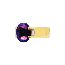 Ring Cartier, yellow gold, amethyst and diamonds.