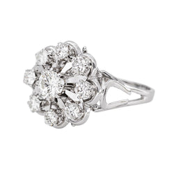 White Gold Daisy Ring with Diamond