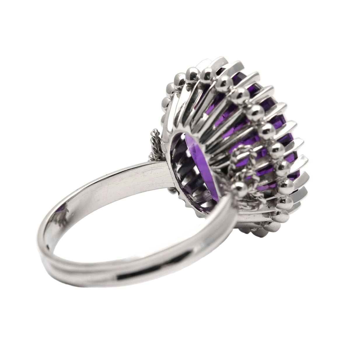 White Gold and Amethyst Cocktail Ring
