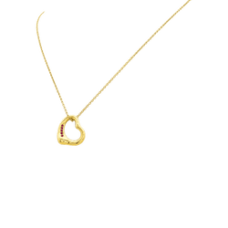TIFFANY & CO X ELSA PERETTI "Open Heart" Pendant Necklace in yellow gold and rubies