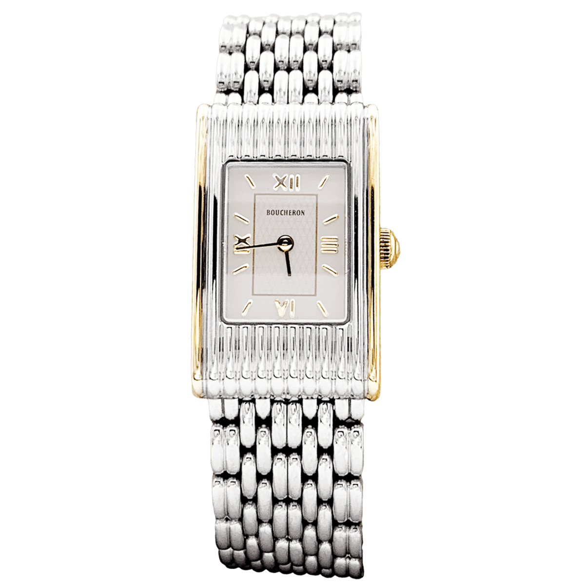BOUCHERON "Reflet" PM Watch in Steel and Yellow gold