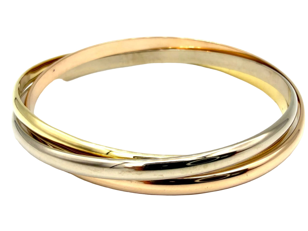 CARTIER "Trinity" MM Bracelet in white gold, yellow gold, and rose gold