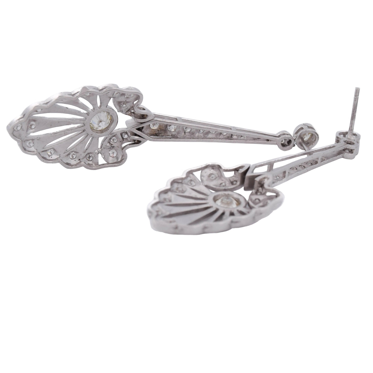 White Gold and Diamond Drop Earrings
