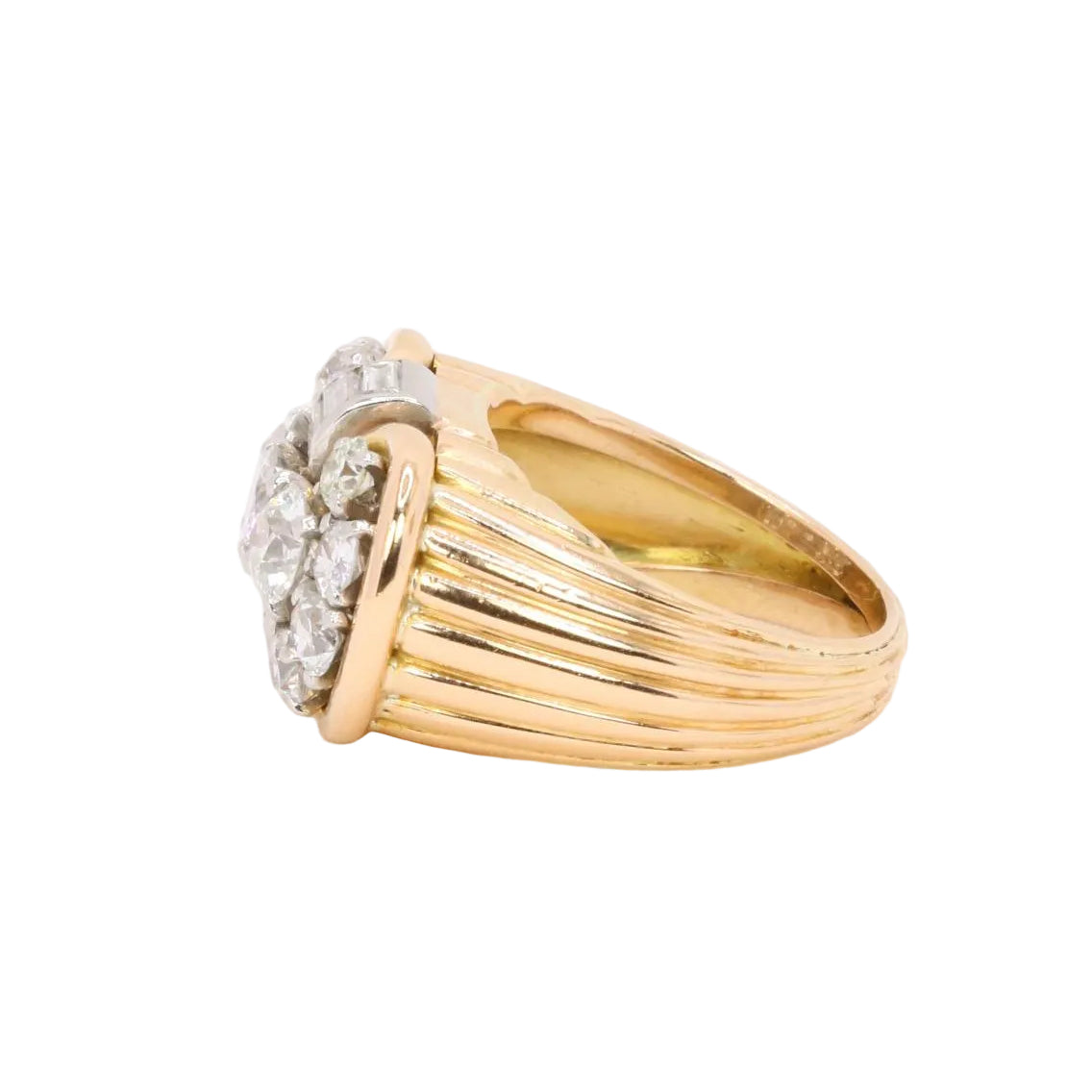 Yellow Gold and Diamond Tank Ring