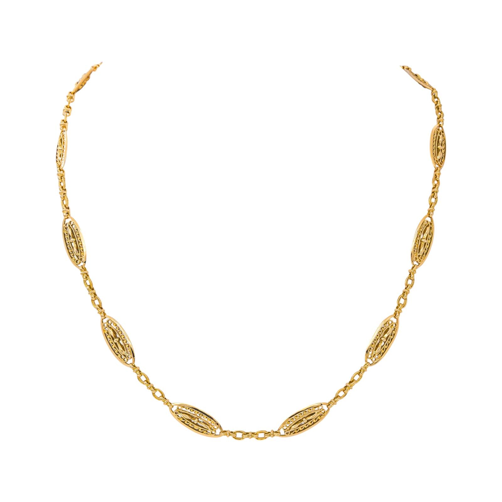 Yellow Gold Filigree Necklace