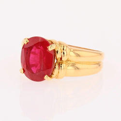Bague Solitaire en or jaune et rubis