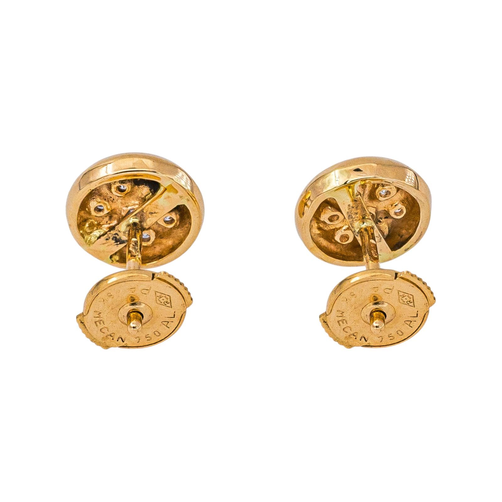 Boucles d'oreilles  Puces Or jaune  Diamant