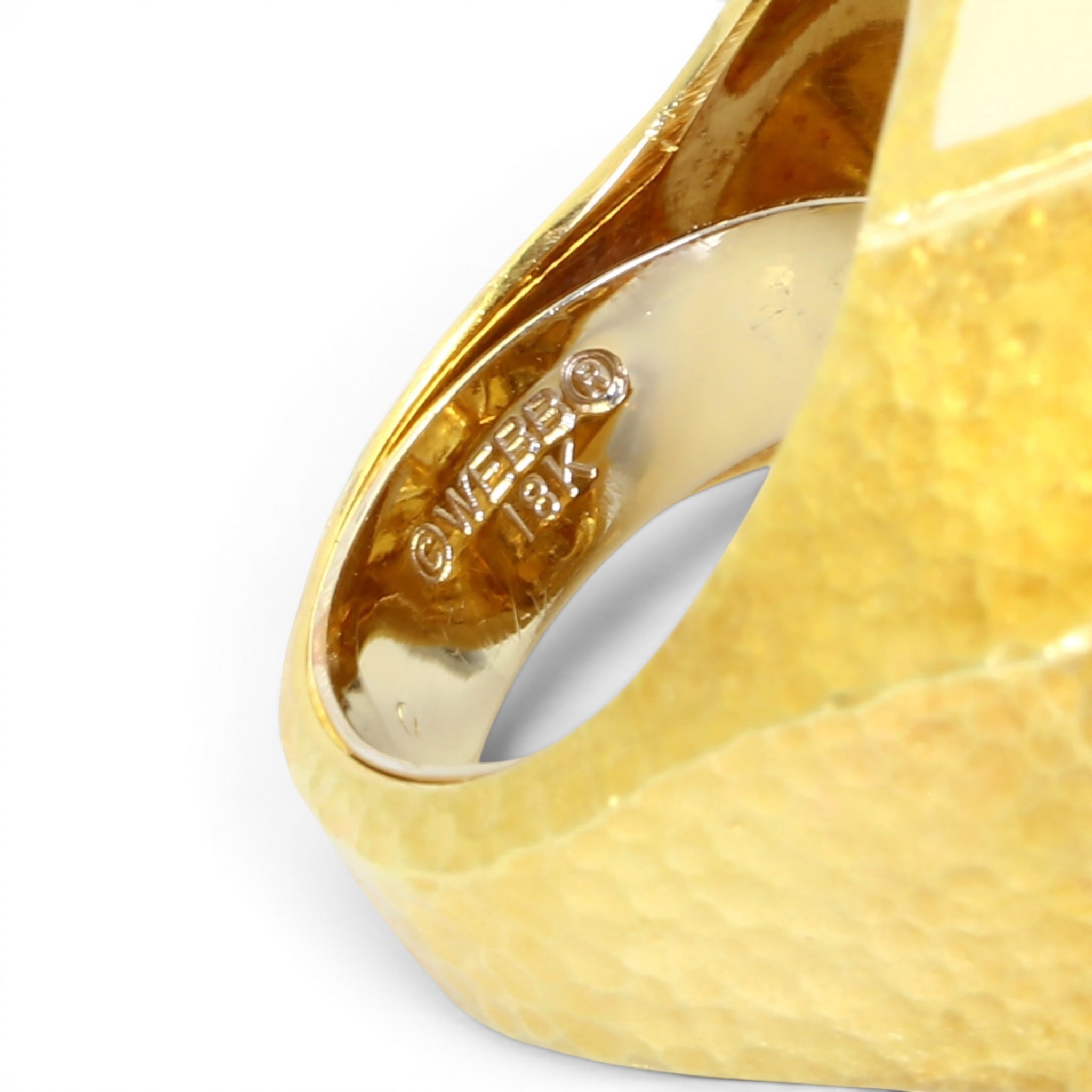 DAVID WEBB Tank Ring in Yellow gold, Enamel and Diamonds
