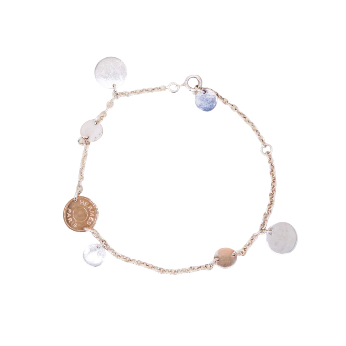 Bracelet HERMÈS Ex-Libris en or rose et argent