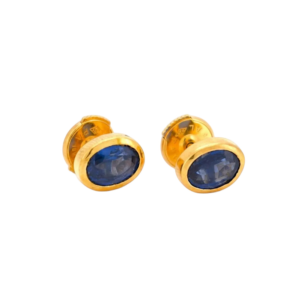 Gold and Sapphire Flea Earrings