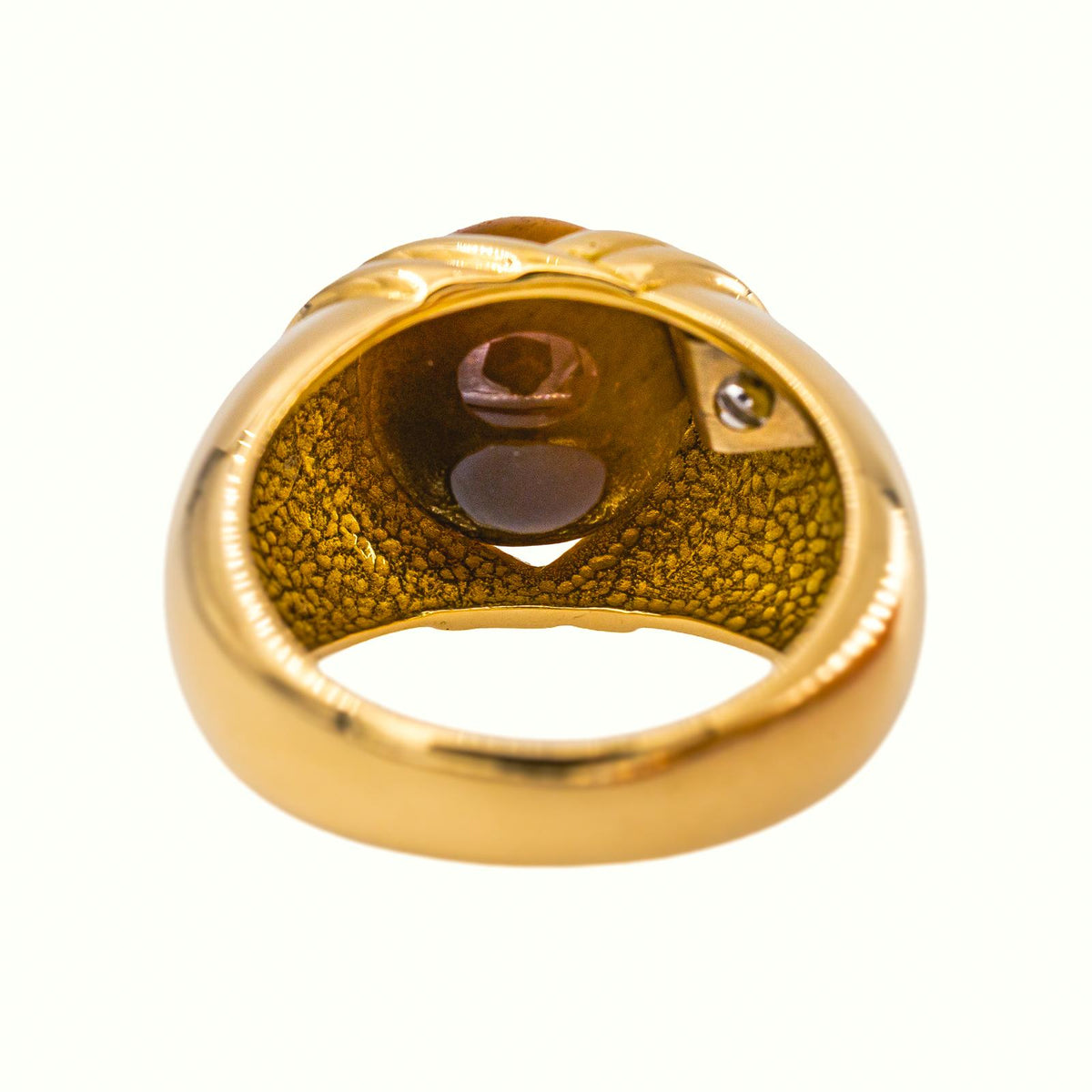 Yellow Gold Dome Tiger's Eye Ring