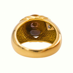 Yellow Gold Dome Tiger's Eye Ring