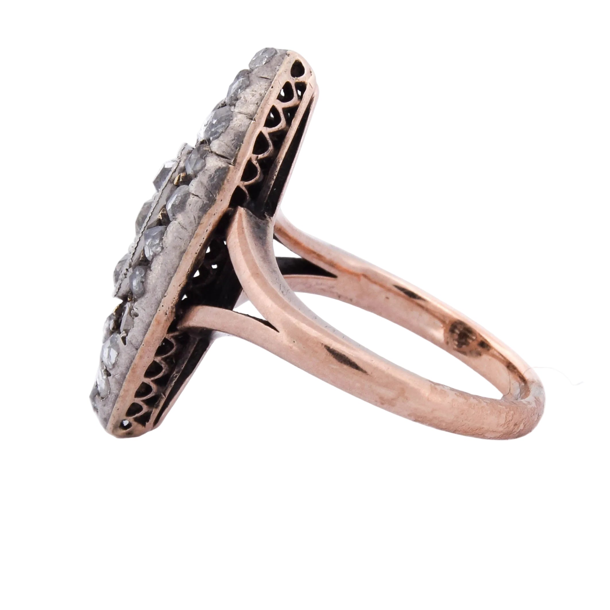 Marquise Ring in Rose gold, Silver and Diamonds