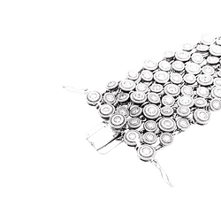 Bracelet souple, or blanc et diamants.