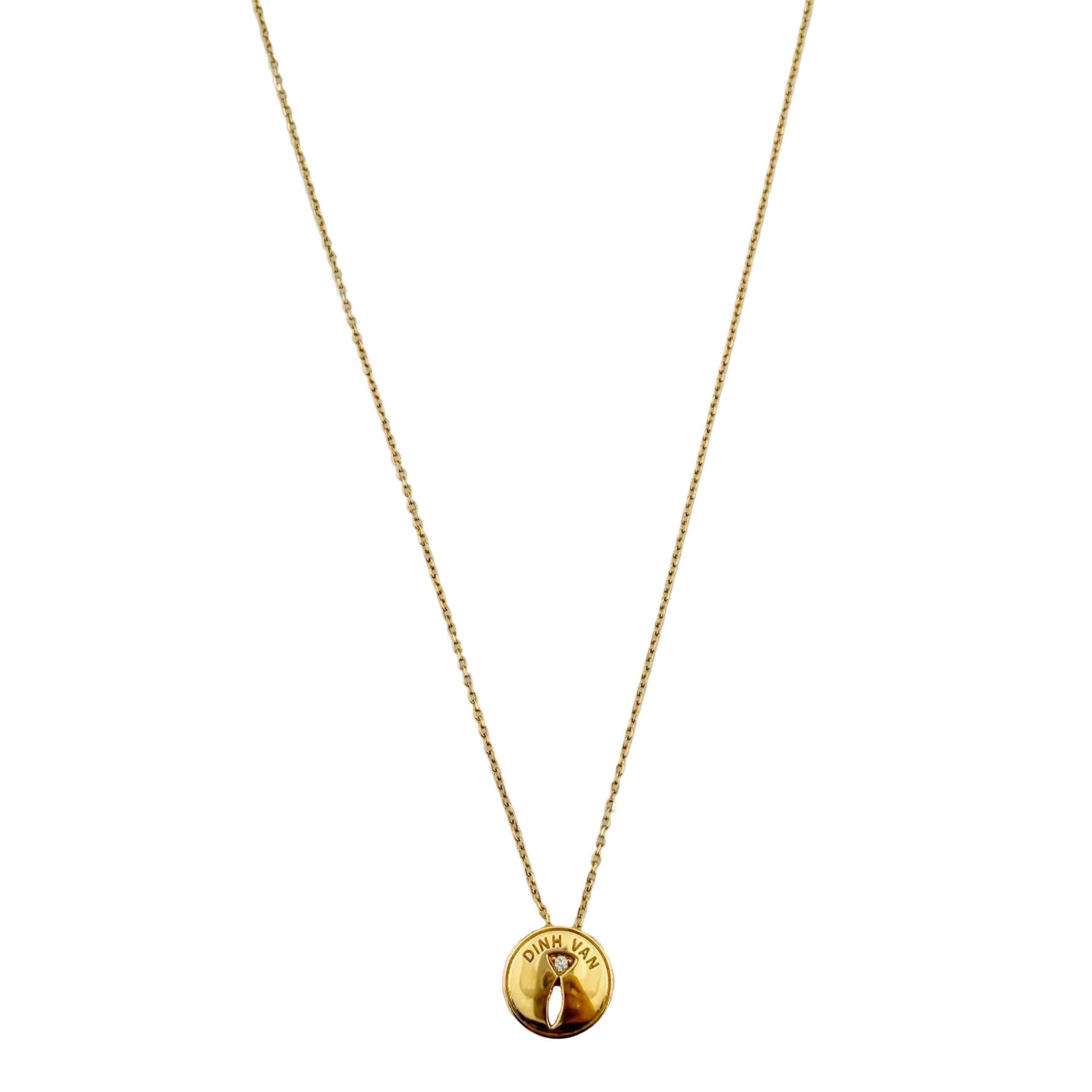 DINH VAN "Punaise" Pendant Necklace in Yellow Gold and Diamond