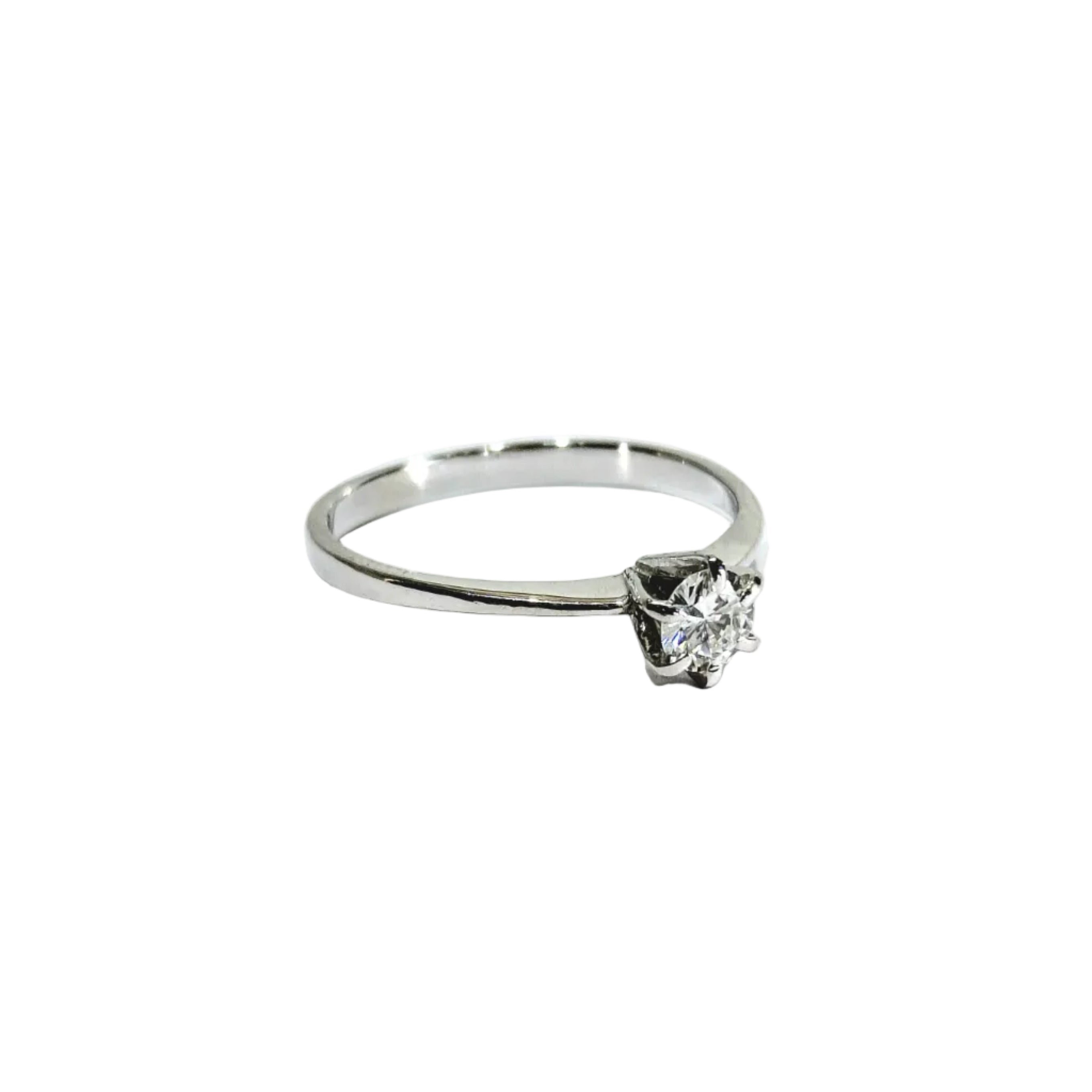 White Gold and Diamond Solitaire Ring