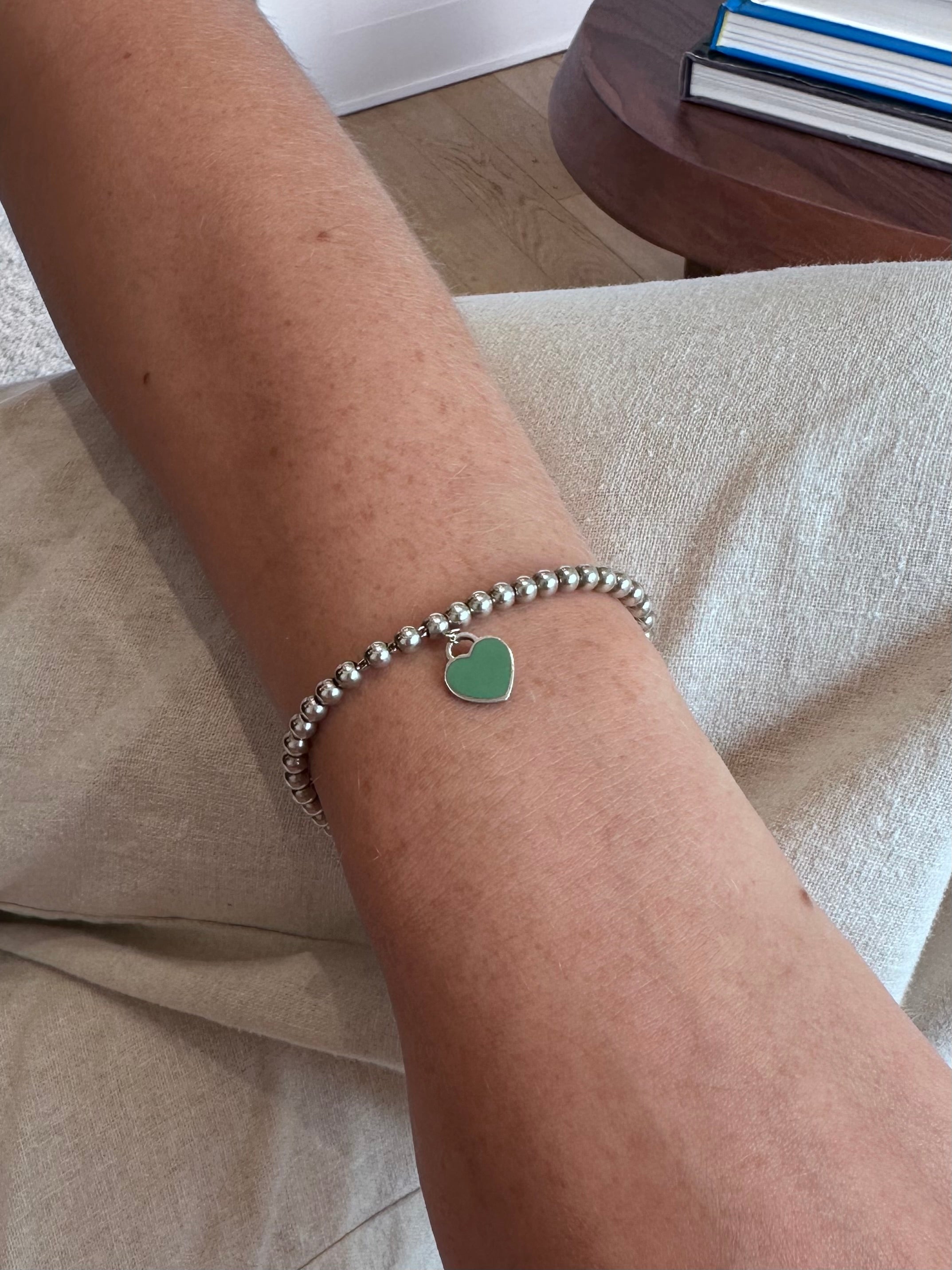 TIFFANY & CO. "Return to Tiffany" Silver and Enamel Pearl Bracelet