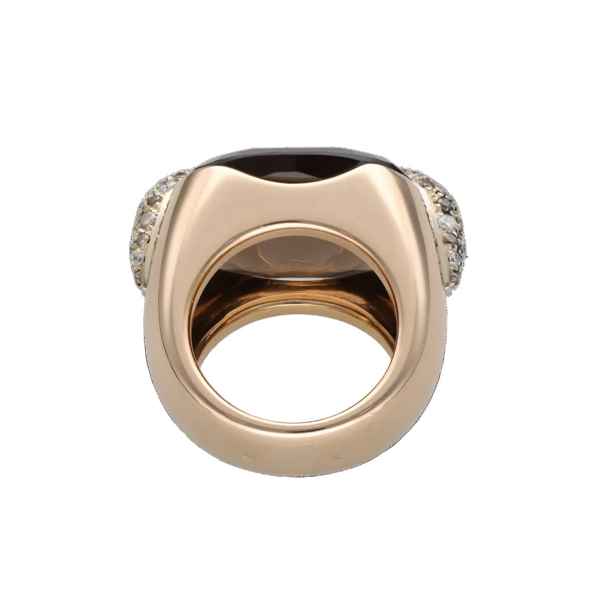 POMELLATO "Pin Up" Cocktail Ring in rose gold, quartz, and diamonds
