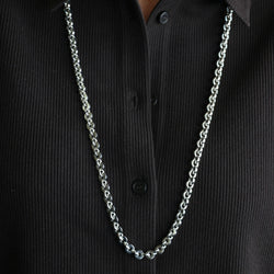 HERMÈS "Voltige" Long Necklace in Silver