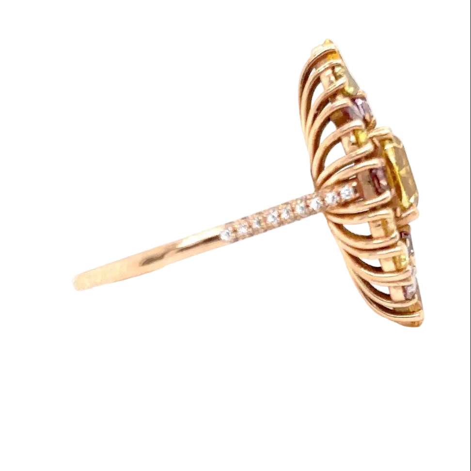 Cocktail Ring in Rose Gold and Diamonds