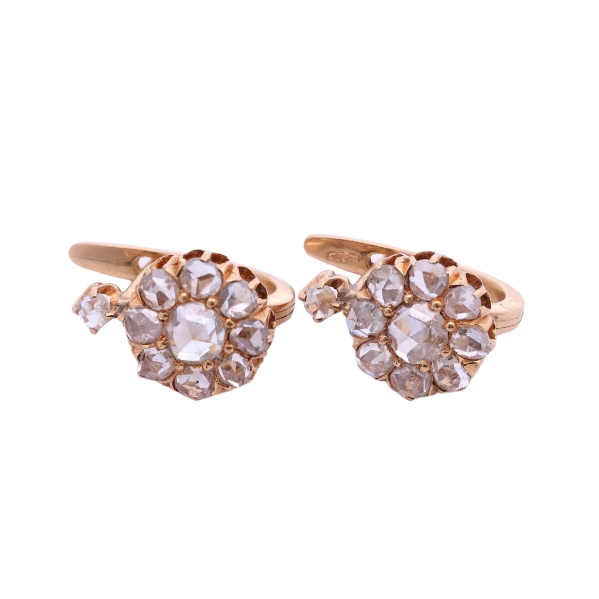 Gold and Diamond Lever-back Earrings