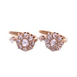 Gold and Diamond Lever-back Earrings