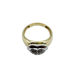 Ring Heart in yellow gold, white gold and diamonds.