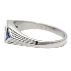 Trilogy Ring in White Gold, Sapphires, and Diamonds