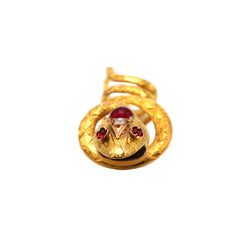 Yellow gold, Ruby, and pearl pendant