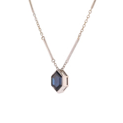 White Gold and Sapphire Pendant Necklace