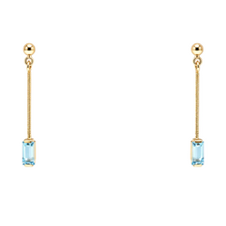Yellow Gold Drop Earrings with Topaz