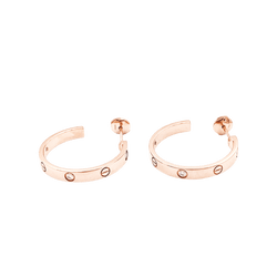 Boucles d'oreilles Cartier, "Love", or rose et diamants.