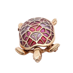 Yellow Gold and Enamel Brooch