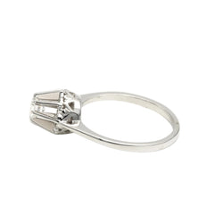 White Gold and Zirconium Solitaire Ring