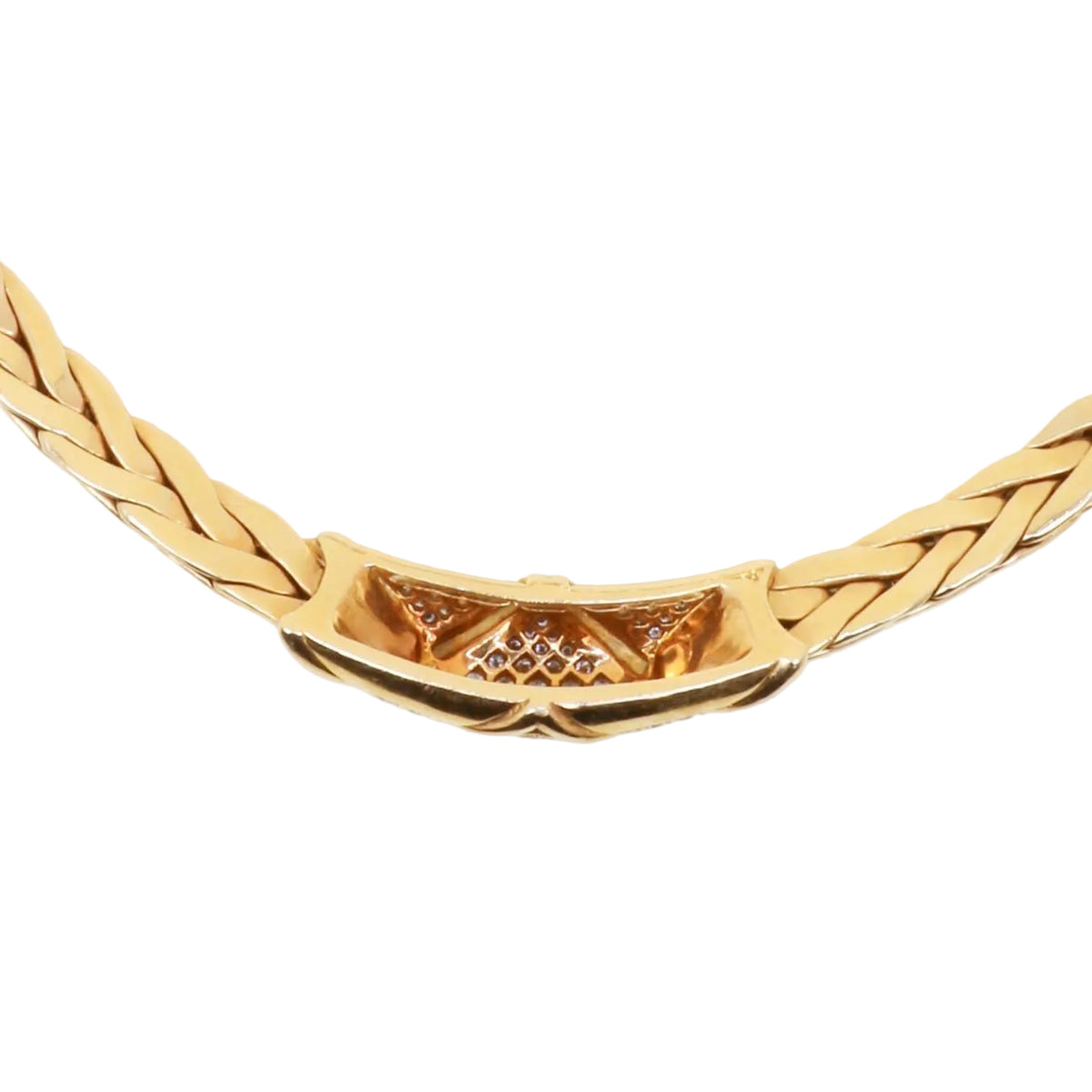 GAY FRÈRES Link Necklace in Yellow Gold and Diamonds