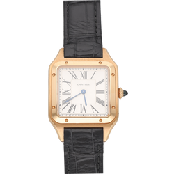 CARTIER "Santos Dumont" GM Watch in Rose gold and Leather