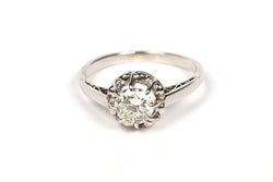 Bague Solitaire en or blanc et diamant