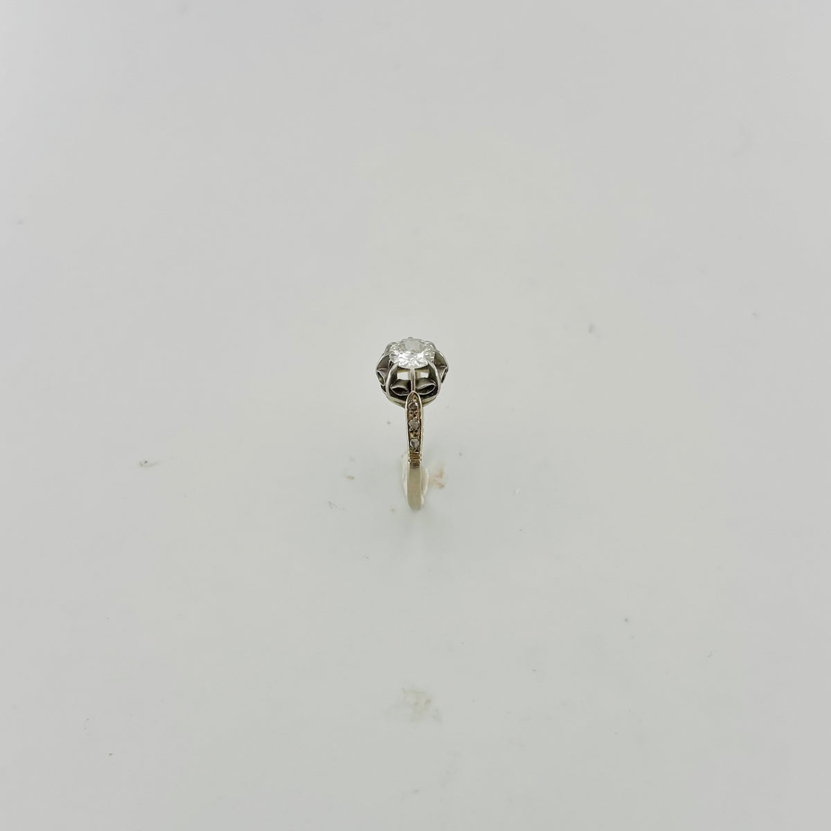 Solitaire Ring in White Gold, Platinum, and Diamonds