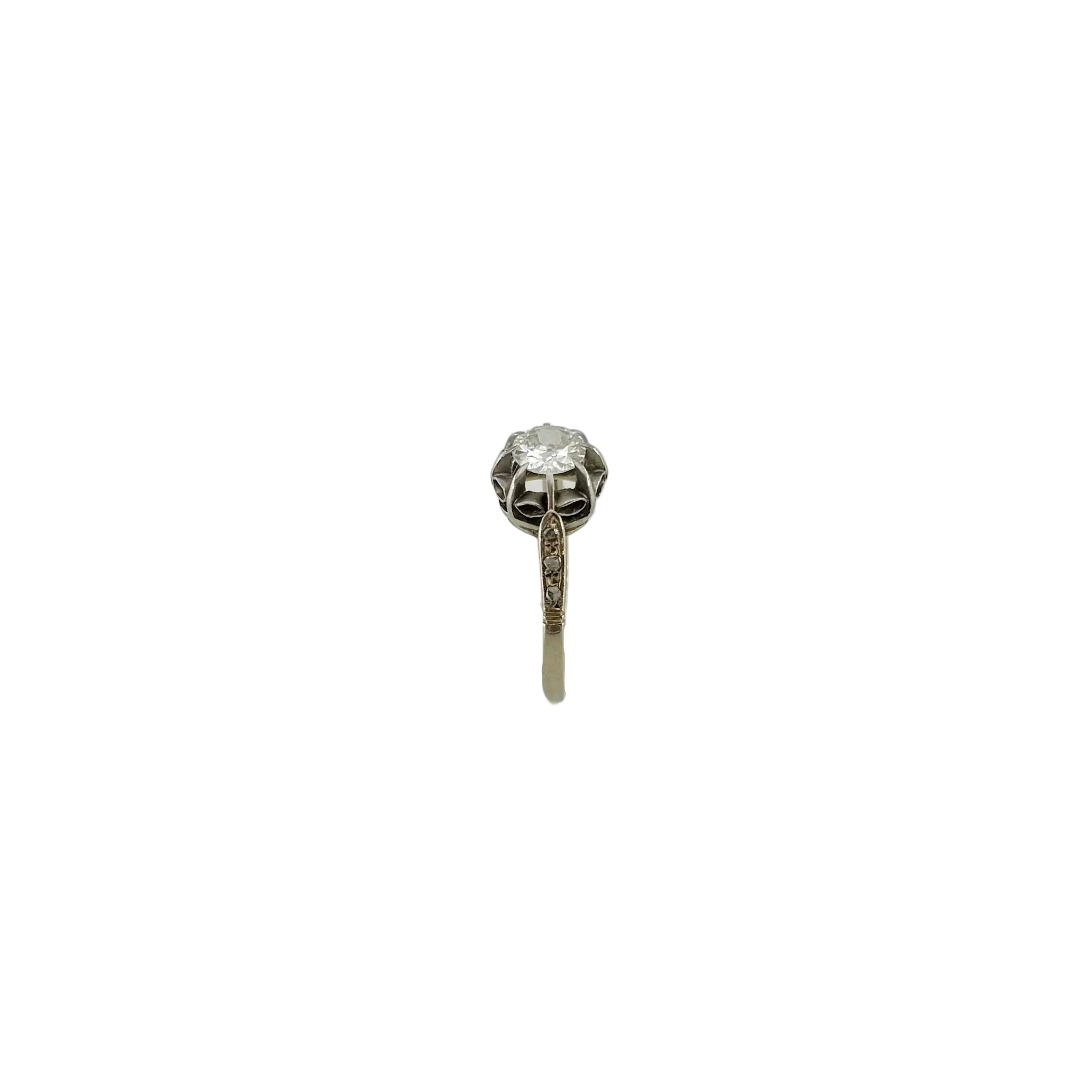 White Gold Solitaire Ring with Diamonds