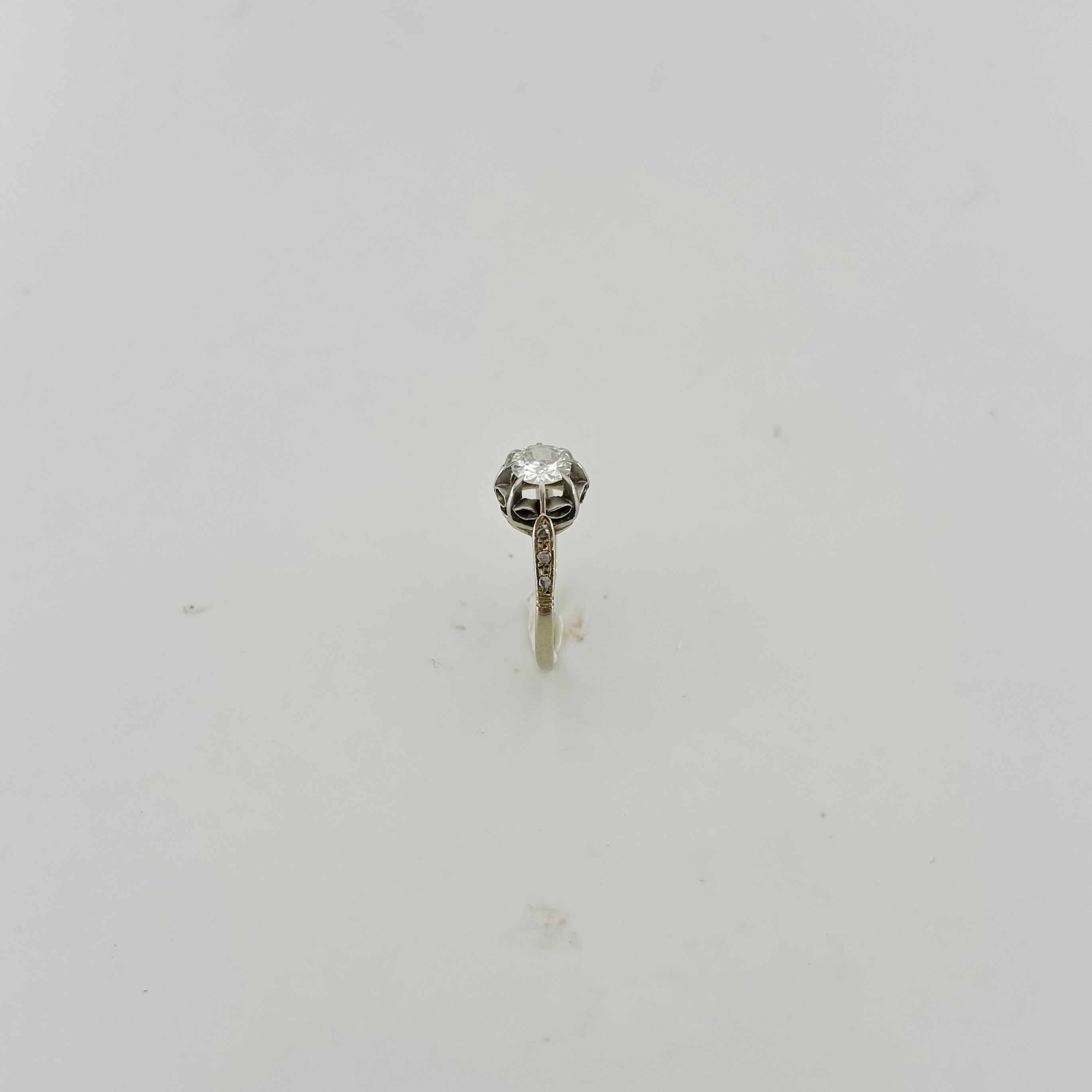 Solitaire Ring in White Gold, Platinum, and Diamonds