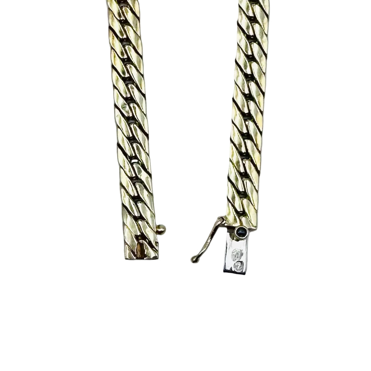 Yellow Gold Link Necklace with Emeralds, Sapphires, and Diamonds